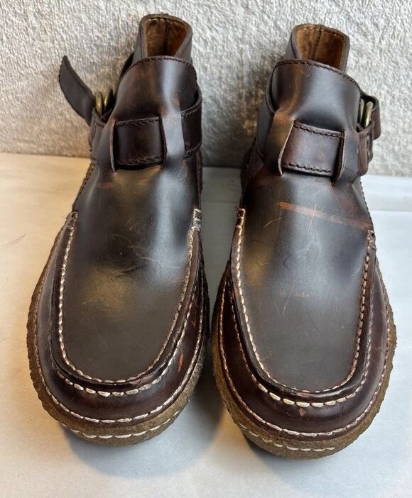 POLO Ralph Lauren Men\'s LEATHER RING BOOTS MOCCASINS Shoes Brown sz 8.5 D main image 8
